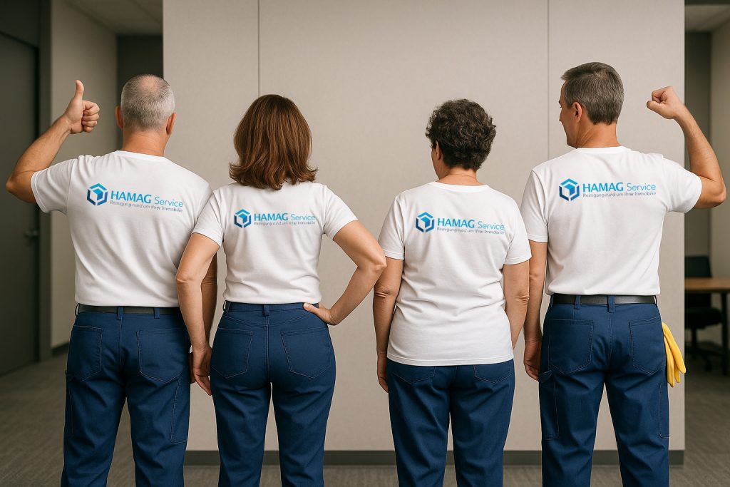 Wir von HAMAG Service – Über-uns-Seite mit starkem Team für Gebäudereinigung, Zuverlässigkeit und regionale Nähe in Hamburg und Umgebung